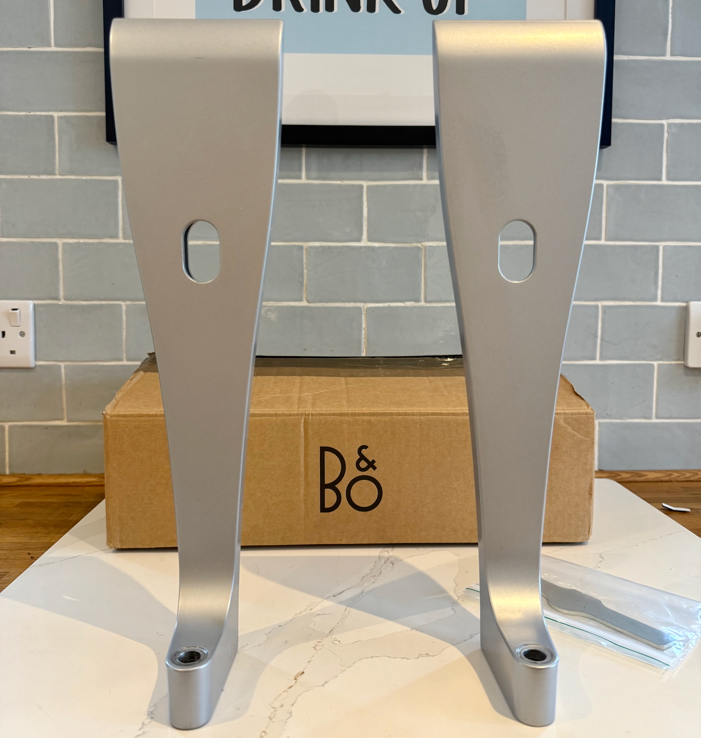 B&O BeoLab 18 Speaker Wall Brackets Silver Pre-owned Boxed
